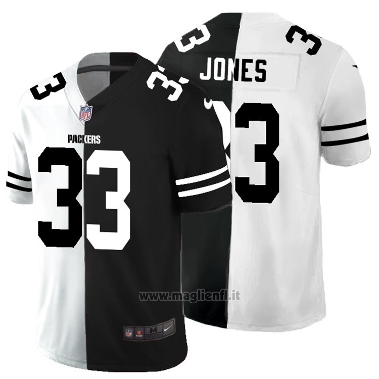 Maglia NFL Limited Green Bay Packers Jones White Black Split